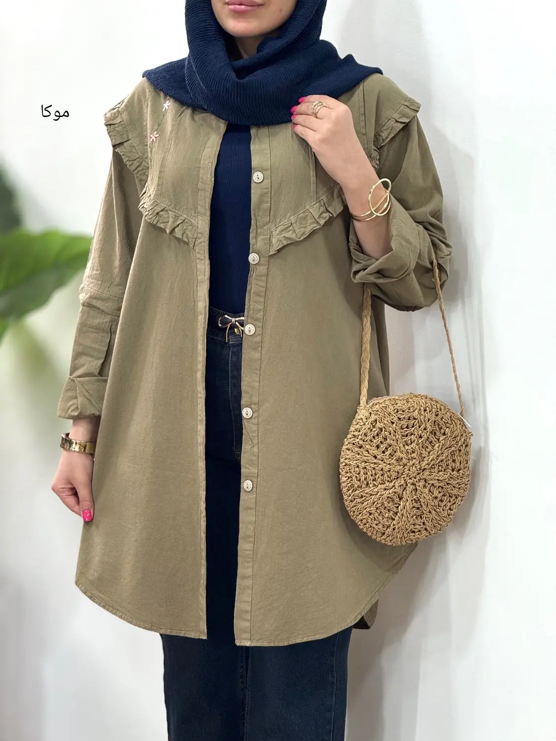 مانتو لینن گلدوزی آیسو پاکرو